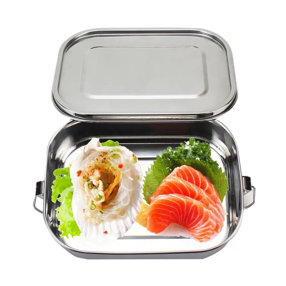 Ланч-бокс из нержавеющей стали, Bento box, однослойный Ланч-бокс для взрослых, контейнер для еды, посуда для хранения, Портативный Ланч-бокс для путешествий