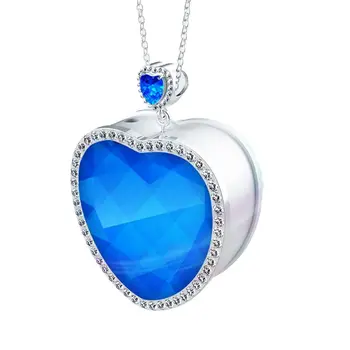 

Heart of The Sea Air Purifier Heart Blue Crystal Mini Portable Air Freshner Gravity Switch Hanging Neck Anion Purifier