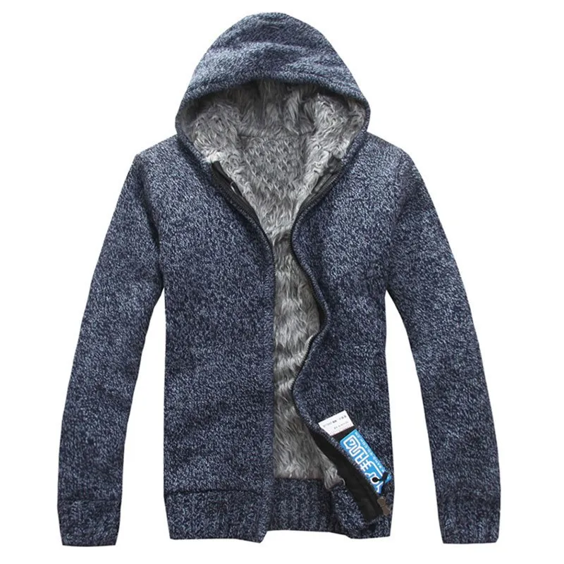 Kopen Herfst Winter Mannen Dikke Sweatercoat Kraag Rits Trui Jas Bovenkleding Winter Fleece Kasjmier Liner Sweatersturn Down Kraag
