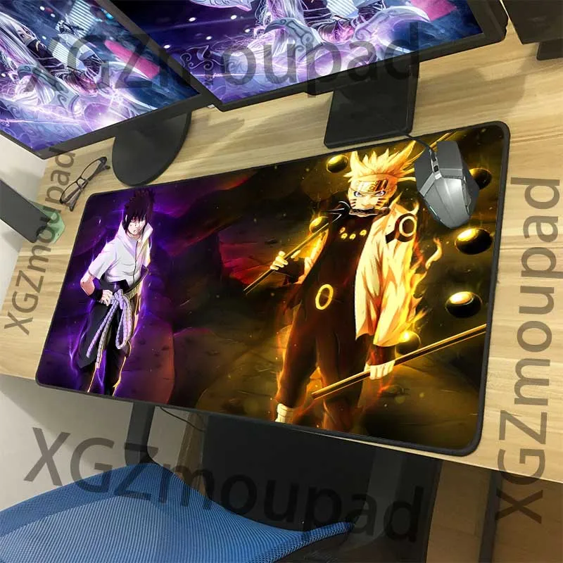 XGZ Naruto Sasuke Экстра большой коврик для мыши черный изысканный замок край