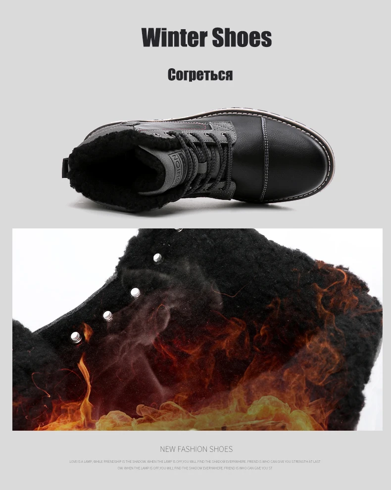 Mens Plush Winter With Fur Warm Ankle Snow Boots for Men Genuine leather Shoes Male Footwear Sports Rubber Running Shoes
