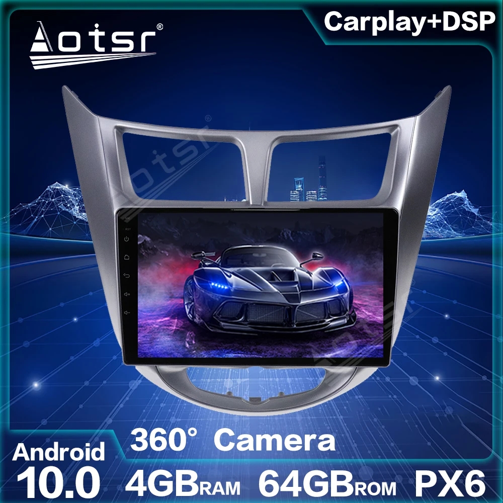 

Автомобильный мультимедийный экран, Android 10,0, 4 Гб + 64 ГБ, DSP, радио, экран для Hyundai solaris 2010-2016, автомобильный мультимедийный GPS-навигатор, автомобильное стерео головное устройство