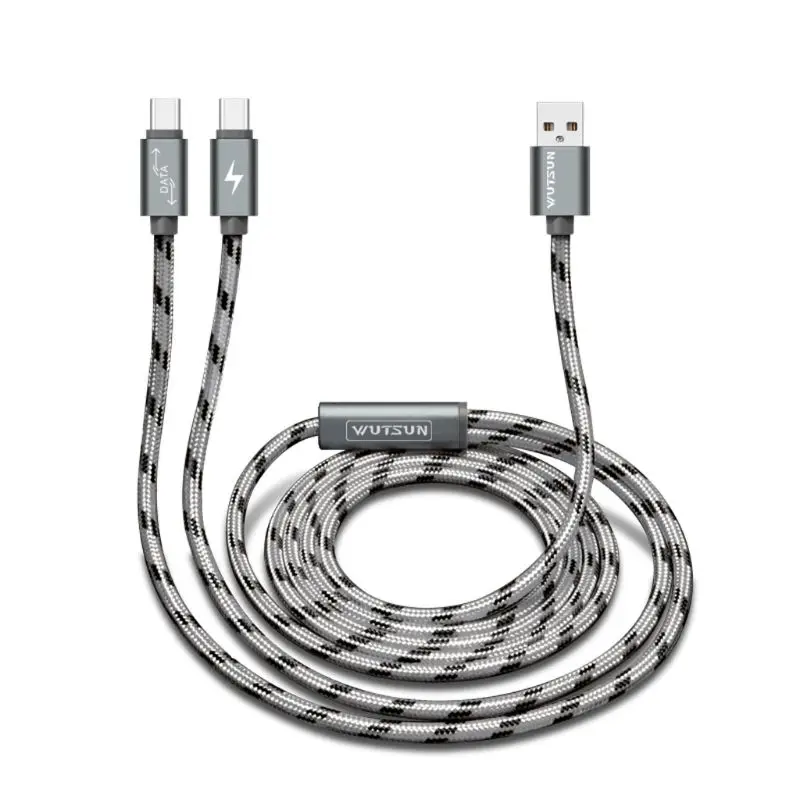 4NB101906 USB 2,0 Тип A Мужской Двойной USB C Тип C сплиттер папа-папа Y кабель передачи данных для быстрой зарядки шнур для samsung huawei Xiaomi Oneplus htc zte - Цвет: 4NB101906