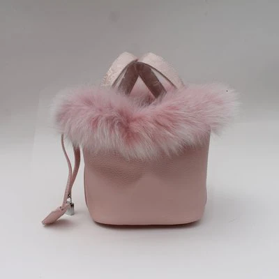Pink LUCDO сумка из натурального Лисьего меха, ручная сумка из натуральной кожи, сумка-мешок Picotin с замком, женские сумки, известный бренд, дизайнерские женские сумки-тоут - Цвет: Pink