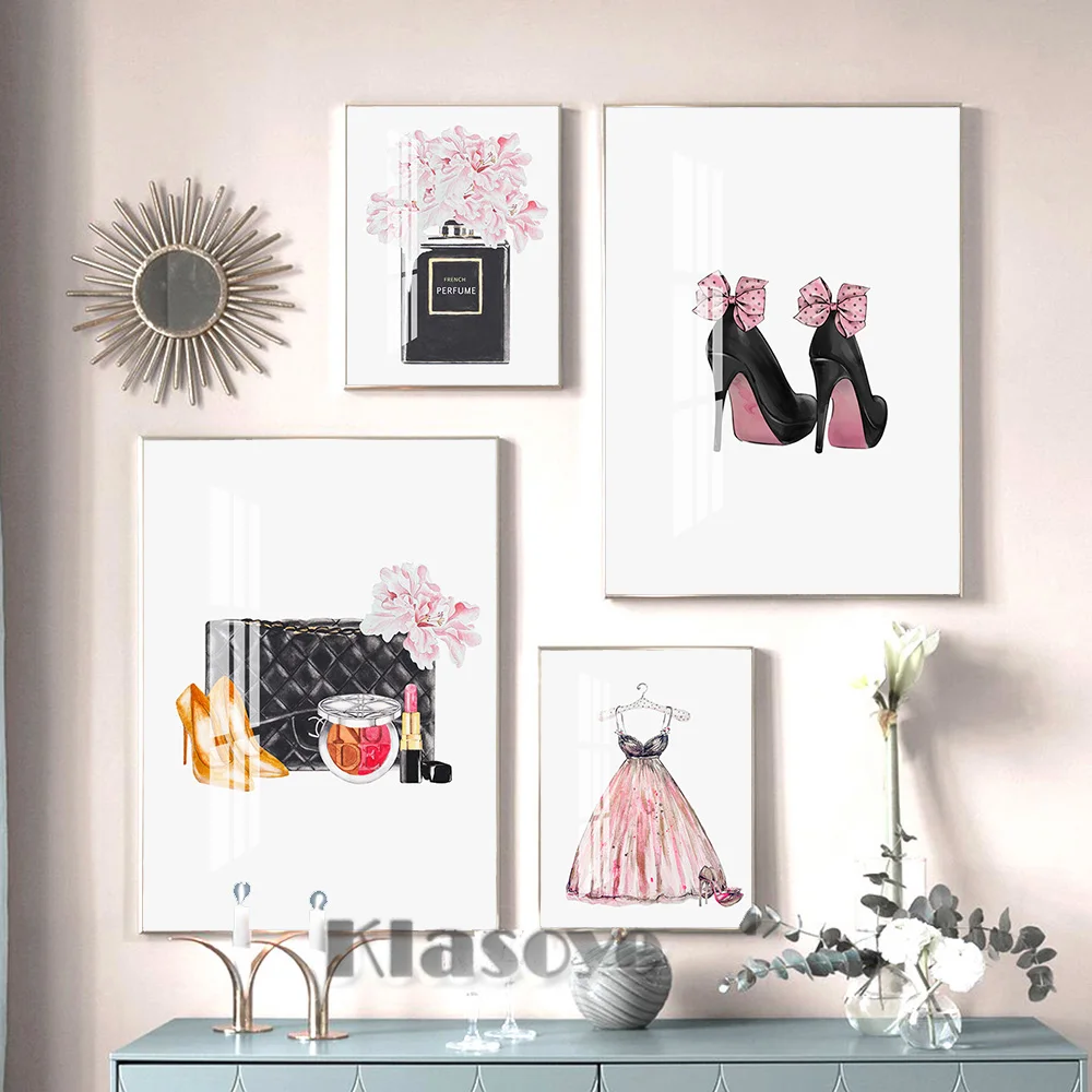 

Abstract Watercolor Perfume Bottle Flower Wall Art Canvas Painting Poster Bedroom Living Home Decor High Quality Wall Picture