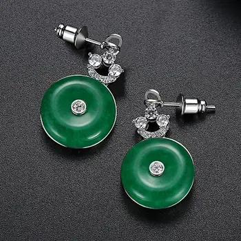 

Bilincolor fashion green stone earring for women