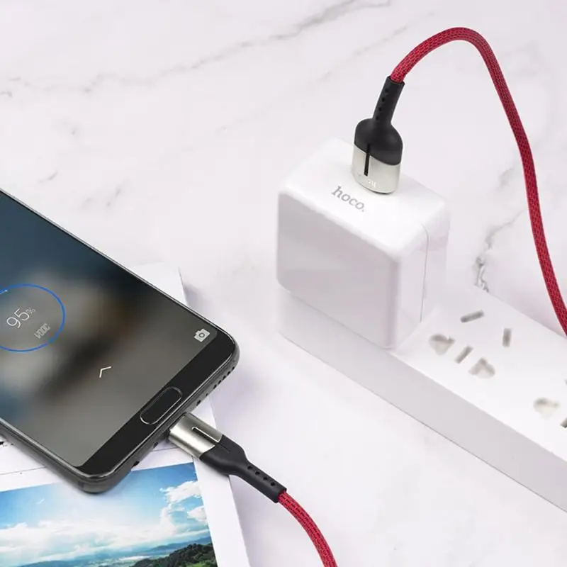 HOCO U68 Micro-USB/type-C нейлон 1,2 m Быстрая зарядка USB кабель для передачи данных для Android