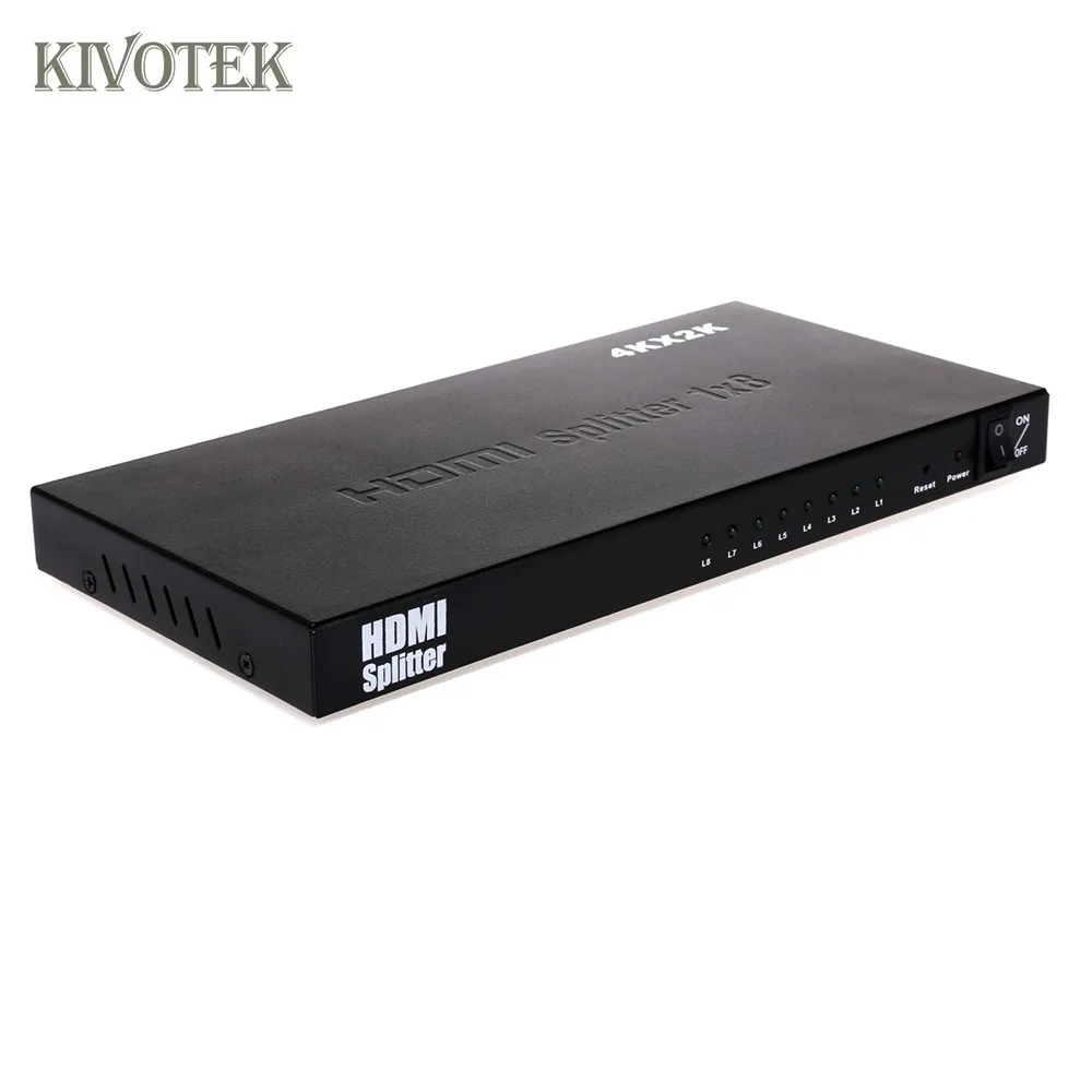 4K* 2K 3D 1-8 портов Переходник Hdmi разветвитель 1x8 Hdmi 1080P гнездовой разъем питания для LPCM7.1/DTS/Dolby-AC3