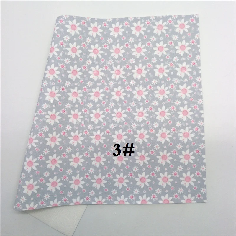 3 Glitterwishcome 21X29 см A4 размер винил для бантов с цветочным принтом Синтетическая кожа искусственная кожа листы для бантов, GM610A - Цвет: 3
