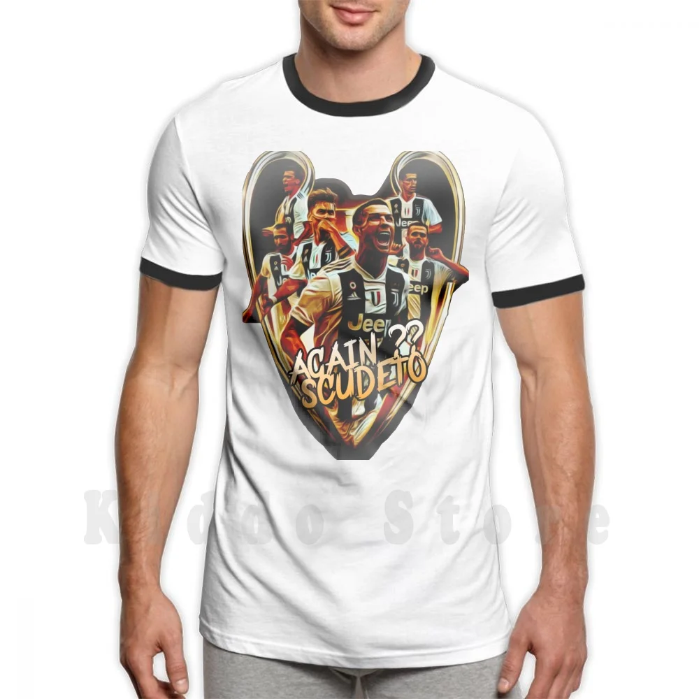 2020 T Shirt Print For Men Cotton New Cool Tee Bianconeri Itali Football Soccer Sport Europe Dybala Buffon | Мужская одежда