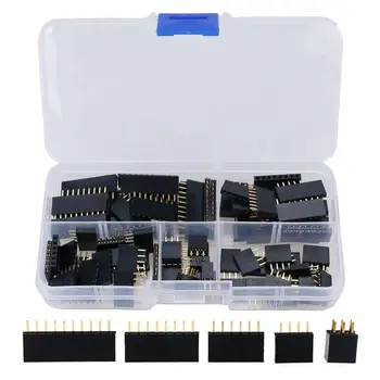 

90pcs 2.54mm for Arduino Stackable Shield Female Pin Header Assortment Kit (Double Row 3 / 4 / 6 / 8 / 10 Pins )