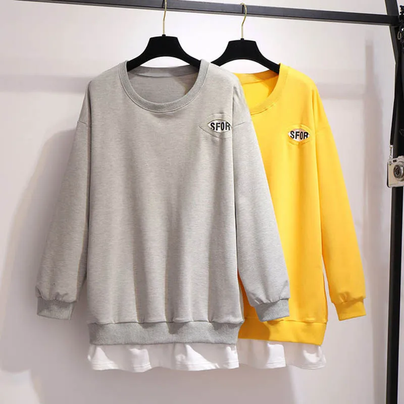 Осенние свитера размера плюс бюст 155 см 6XL 7XL 8XL 9XL 10XL кофты; цвет серый, желтый; сезон лето цвета