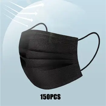 

50/100Pcs Mouth Mask Disposable Black Mouth Face Mask Anti-Dust Mask Earloop Activated Masks