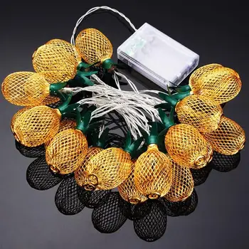 

1Set 2m 10LED String Lights Retro Pineapple Shape Bulb Lamp String Mini Decor Light Battery Power String Lights without Battery