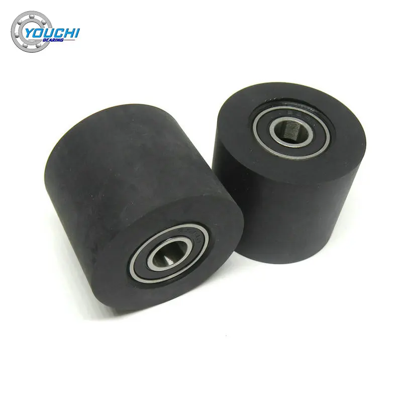 

35 mm Black PU Coated Roller With Double 698RS Bearings 8x35x30 mm PUT69835-30 Furniture & Conveyor Belt Polyurethane Pulleys