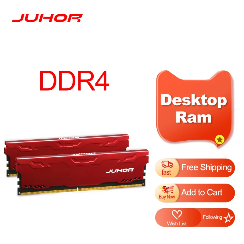 Оперативная память JUHOR DDR4 8 Гб 16 3000 МГц 3200 2666 DIMM ОЗУ с радиатором для настольной