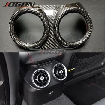 

Carbon Fiber Made Car Rear Seat Armrest Airvent Outlet Cover Trim Protection For Alfa Romeo Giulia 952 2017 - 2020