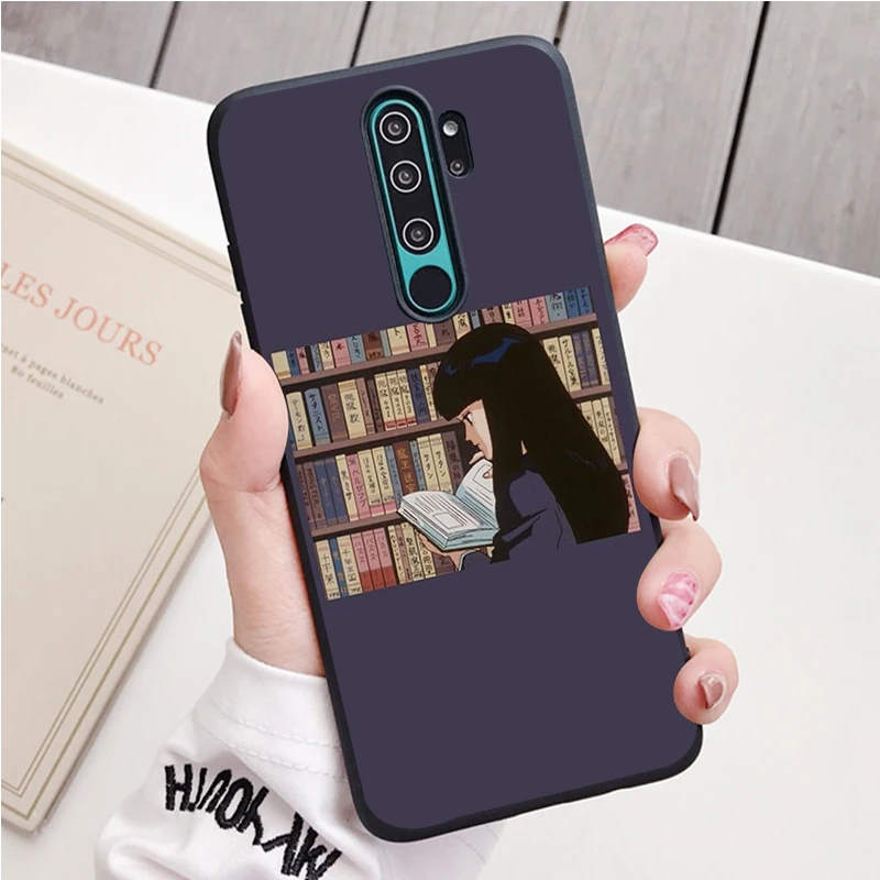 Anime black Silicone Phone Case For Redmi note 8 7 Pro S 8T for redmi 9 7A Cover xiaomi leather case hard