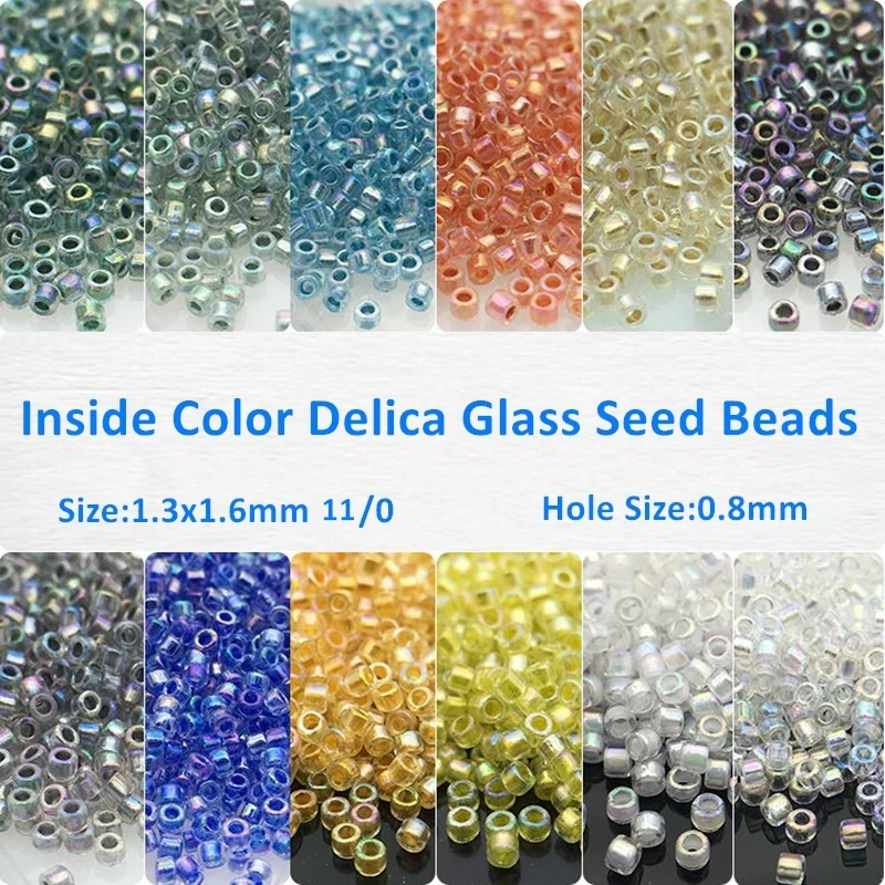 

11/0 Miyuki Delica Glass Seed Beads 1.3x1.6mm Japan Inside Color Spacer Bead For Broderie De Perles Francaises DIY Accessories