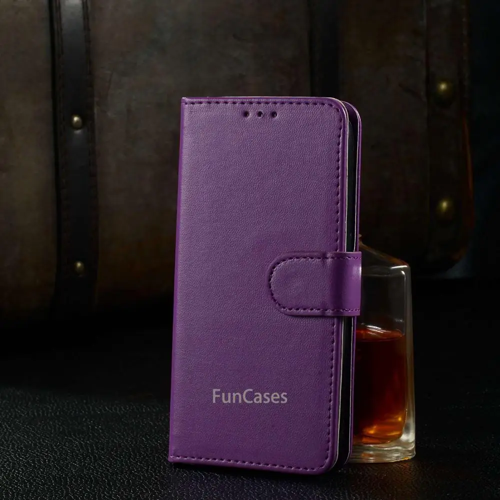 Phone Case For Huawei Y6 Pro 2019 Cover Luxury Plain Leather Wallet Cases Y 6 Flip Magnetic | Мобильные телефоны и