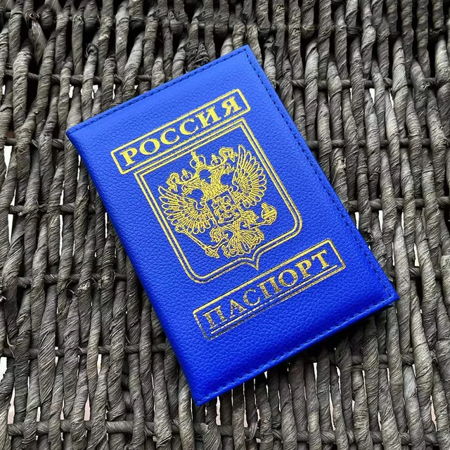 Russia Passport Cover CCCP Soviet Leather Covers for Passports Ussr Passport Holder Men Women Travel Organizer Blue