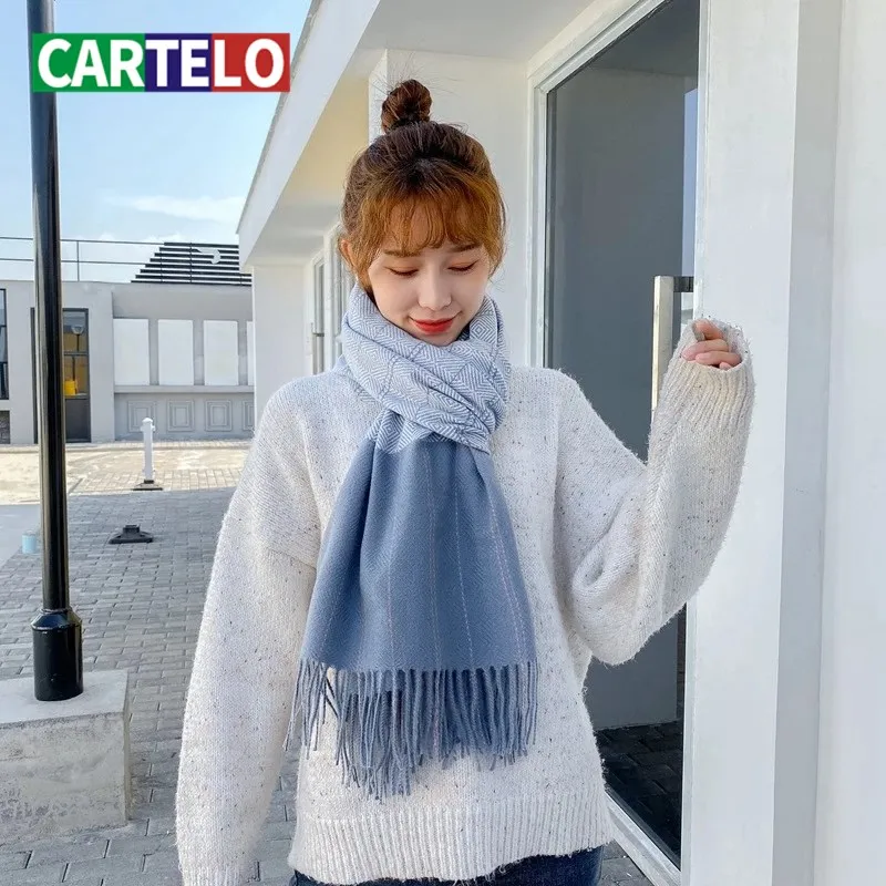 CARTELO 2020 осенние и зимние новые теплые сапоги с бахромой Цвет шарф узором сеткой женская обувь густым кашемир