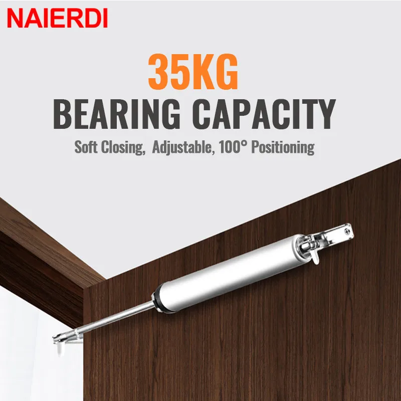NAIERDI Soft Close Automatic Buffer Door Closer,Aluminum Alloy Door Closer,Adjustable Buffer Force,Load Up To 35kg Hardware