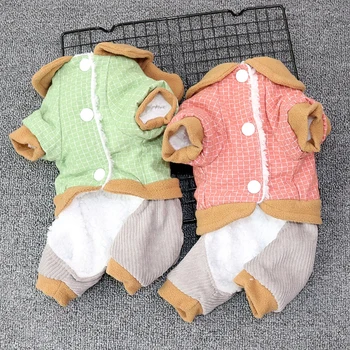 

Pet Croissant Four-legged Cotton-padded Clothes with Velvet Thickened Warm Comfortable Soft Pet Dog Clothes Winter