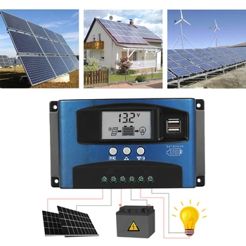 

Solar MPPT 30A 100A Solar MPPT Charger Controller Dual USB LCD Display 12V 24V Solar Panel Battery Charge Regulator Controllers