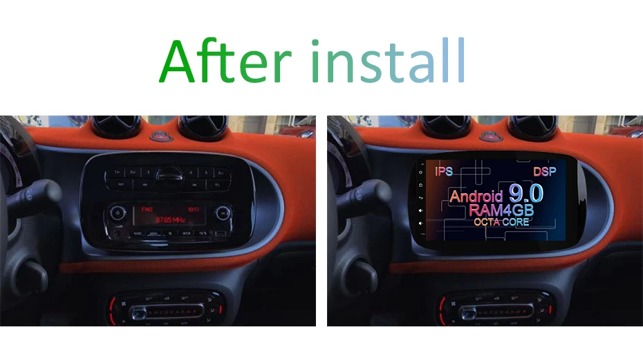 Flash Deal 8 core 4G 64G Android 9.0 Car multimedia dvd GPS autoradio for Mercedes/Benz Smart Fortwo 2016 2017 2018 car Radio OBD2 FM DSP 1