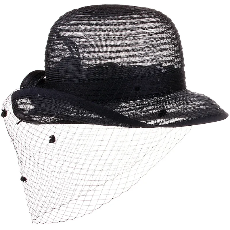 CRUOXIBB Женские Кентукки Дерби платье Bowler церковный колокол шляпа Чай Вечерние Свадебная шляпка элегантная органза свадебные летние шляпы