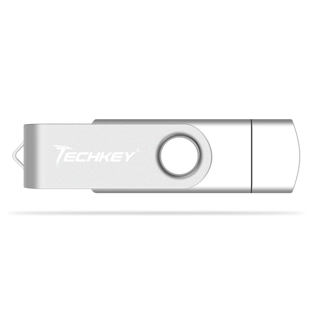 Высокое качество портативный флэш-накопитель Techkey 16 Гб флешка 32 Гб 64 ГБ usb флэш-накопитель реальная емкость многофункциональный memory-stick смартфон - Цвет: white