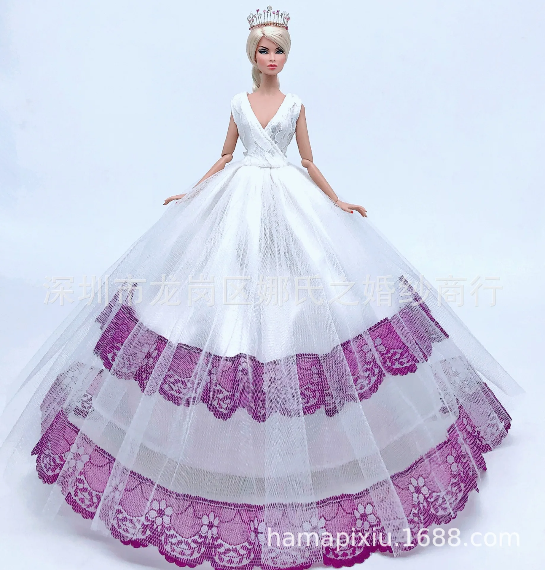 case for barbie doll clothes Princess dress trailing wedding bride marriage dress for barbie accessories toys house ornaments