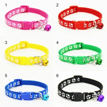 

NEW Pet Cat Dog Adjustable Necklace With Bells Pet Supplies Shaped Footprint