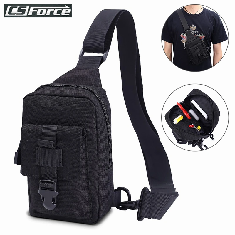 

1000D Outdoor Small Chest Bag Phone Bag Tactical Shoulder Bag Assault Pack Rucksack Sling Backpack for Hiking Hunting Camping