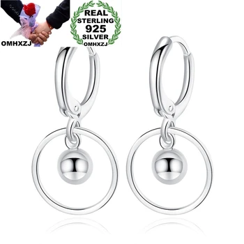 

OMHXZJ YS524 Wholesale European Fashion Woman Party Birthday Wedding Gift Round Water Drop S925 Sterling Silver Drop Earrings