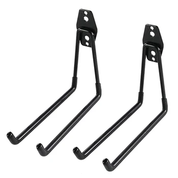 

2 Pack Heavy Duty Garage Storage Hooks for Ladders & Tools, Wall Mount Garage Hanger Organizer with Anti-Slip Coating