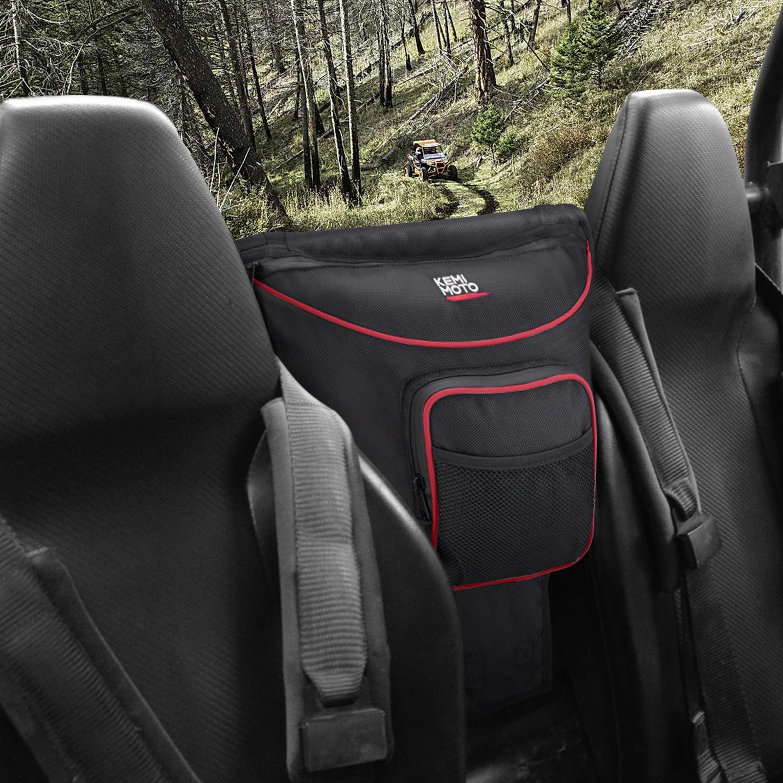 Psler RZR Center Bag, 1680D High-Density UTV Cab Pack Center Seat Storage Bag Water - View #3