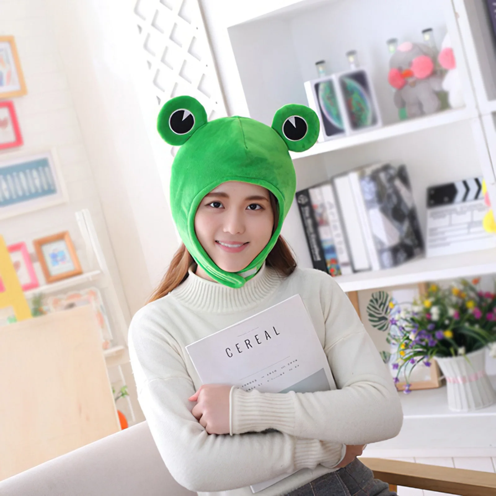 Cosplay Costume Cute Plush Frog Hat Scarf Cap Ear Korean Cartoon Warm Caps Winter Beanie Skull Headwear Novelty Party Dress Up | Игрушки и