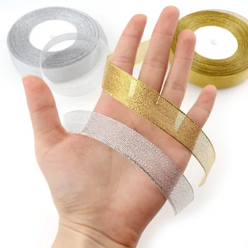 

1 Roll of 25 Yards Metal Luster Wedding Party Bar Home Decoration DIY Craft Ribbon Gift Packaging