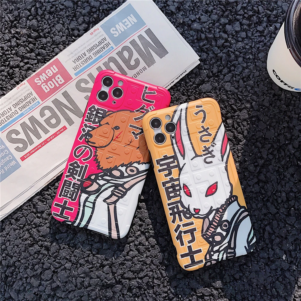 

Phone Cases for Iphone 11pro Max Case Doodling Cool Bear Soft Cortex Phone Case Apple Iphone XSmax/XR/8/7Plus Case Phone Bags
