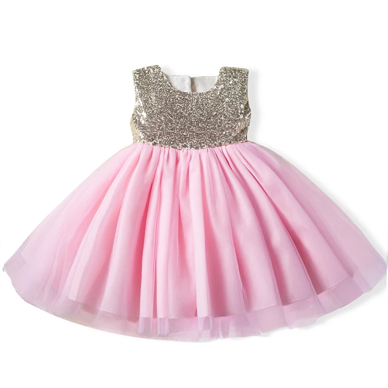 Нарядное рождественское платье для маленьких девочек; дизайнерское платье для новорожденных; одежда для первого дня рождения; кружевное платье на крестины для малышей; одежда для малышей - Цвет: Pink