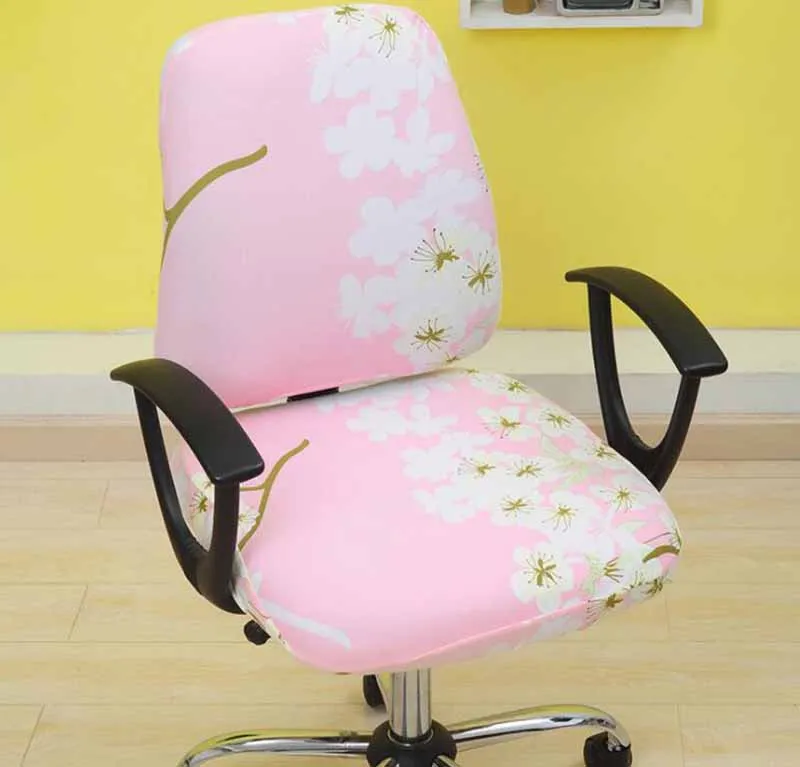 printed beige Офисное компьютерное кресло Чехлы офисные антипылевые спандекс Синий Сплит MJ046 чехол кресло сплошное универсальное сиденье черный чехол - Цвет: printed beige