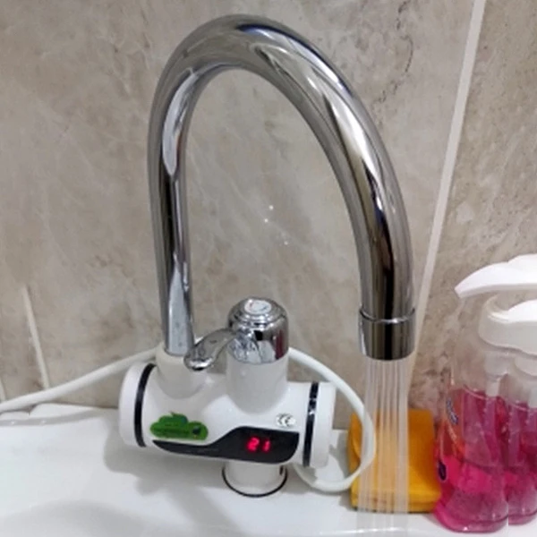 Кухонный безрезервуарный водонагреватель 220 в 3000 Вт Мгновенный Электрический кран горячая вода Электрический быстрый нагреватель кран с температурным дисплеем ЕС