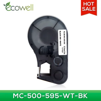 

Ecowell 1pcs 12.7mm MC-500-595 Vinyl Label Tape Black on White for Brady BMP-41 BMP-51 BMP-53 Label Maker MC 500 595 (0.5"x25')