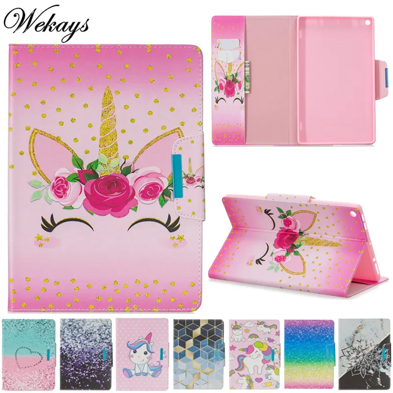 Wekays Coque для Amazon HD 8 HD8 мультфильм Единорог кожаный чехол Kindle Fire дюймов 2018 2017 Чехол s |