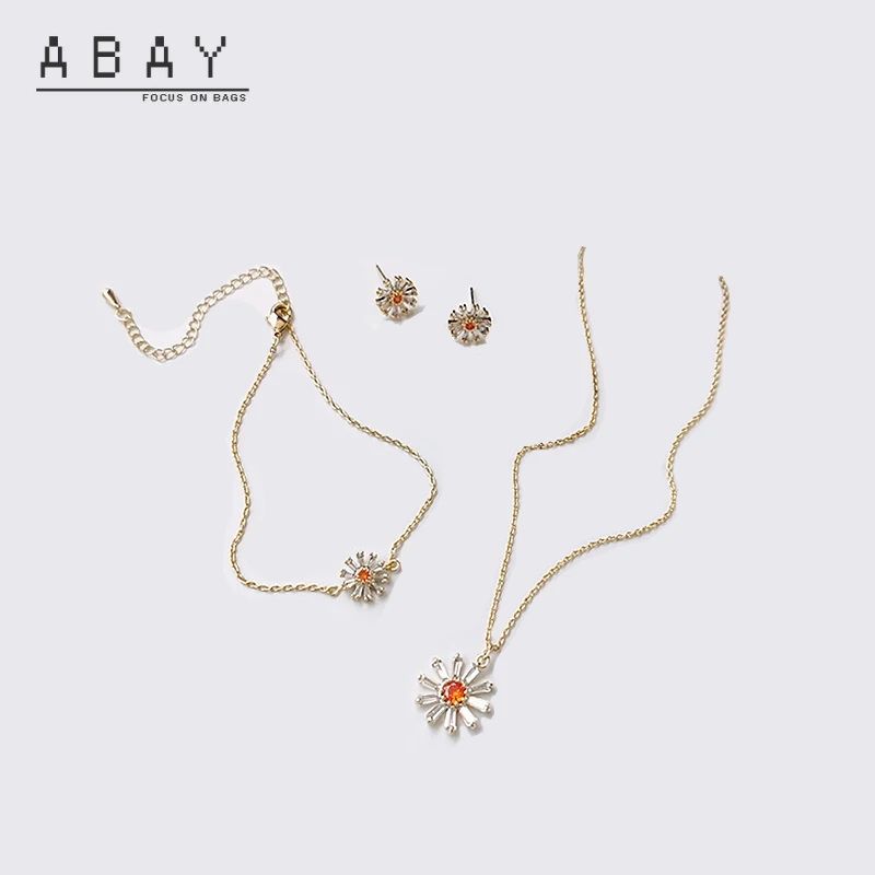 

S925 Silver Needle [real Gold Plating] Small Daisy Flower Earrings Girl 2020 New Micro Inlaid Zircon Temperament Clavicle Chain