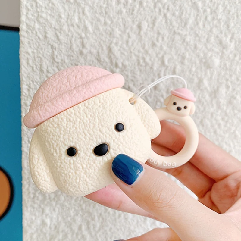 Прекрасный собачий силиконовый гарнитура для airpods зарядный чехол Беспроводная bluetooth-гарнитура защитный рукав крышка коробка для наушников