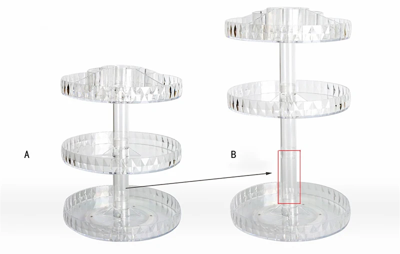 360 Вращающийся прозрачный органайзер для макияжа, держатель для хранения косметики, большая емкость, акриловый Органайзер для косметики