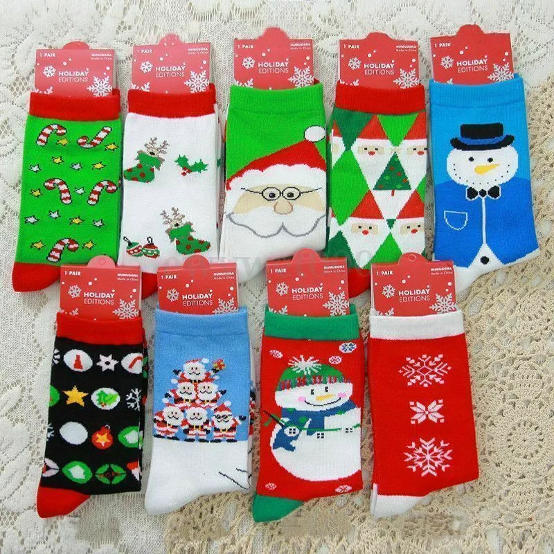 

Christmas Socks Santa Claus Gift Kids Unisex Xmas Funny Socks For Girl Women Winter
